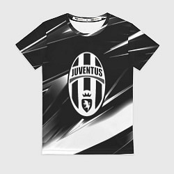 Футболка женская Juventus geometry stripes black, цвет: 3D-принт