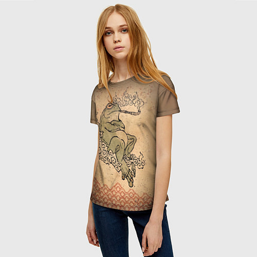 Женская футболка Лягушка с трубкой / 3D-принт – фото 3