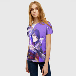 Футболка женская Сёгун Райдэн Genshin Impact thunder, цвет: 3D-принт — фото 2