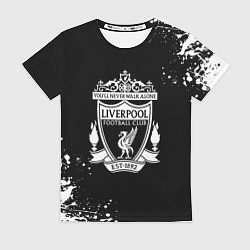 Футболка женская Liverpool белые краски текстура, цвет: 3D-принт