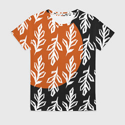 Футболка женская Паттерн с угловатыми листьями, цвет: 3D-принт