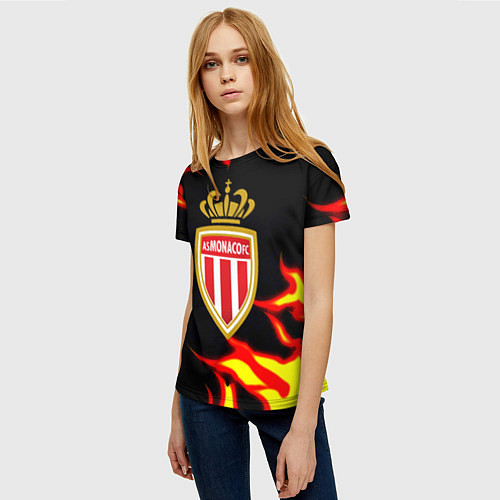 Женская футболка Монако огненный фон текстура / 3D-принт – фото 3