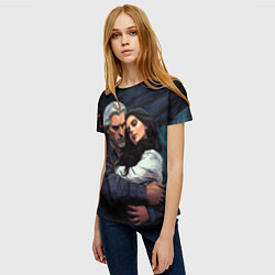 Футболка женская Йеннифэр и Геральт, цвет: 3D-принт — фото 2