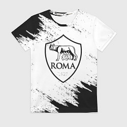 Футболка женская ROMA черно белые штрихи, цвет: 3D-принт