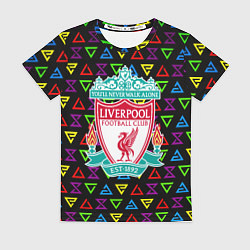 Футболка женская Liverpool pattern neon, цвет: 3D-принт