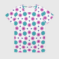 Женская футболка Цветочно-геометрический паттерн