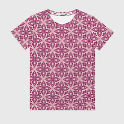 Женская футболка Фиолетово-розовая цветочная текстура