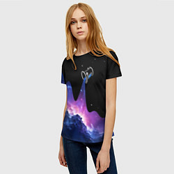 Футболка женская Потеки космической краски, цвет: 3D-принт — фото 2
