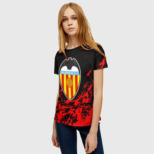 Женская футболка Валенсия брызги красок / 3D-принт – фото 3