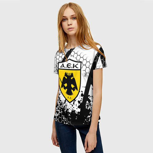 Женская футболка AEK броня текстура краски / 3D-принт – фото 3