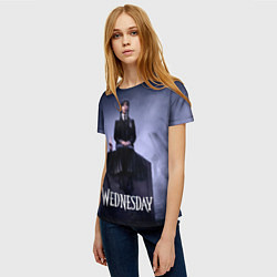 Футболка женская Уэнсдей и вещь на могиле Wednesday, цвет: 3D-принт — фото 2