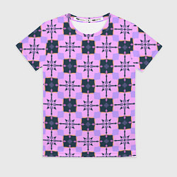 Женская футболка Квадраты с цветочными перекрестиями