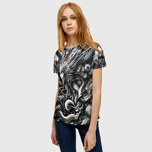 Женская футболка Abstraction cyber pattern - ai art fantasy / 3D-принт – фото 3
