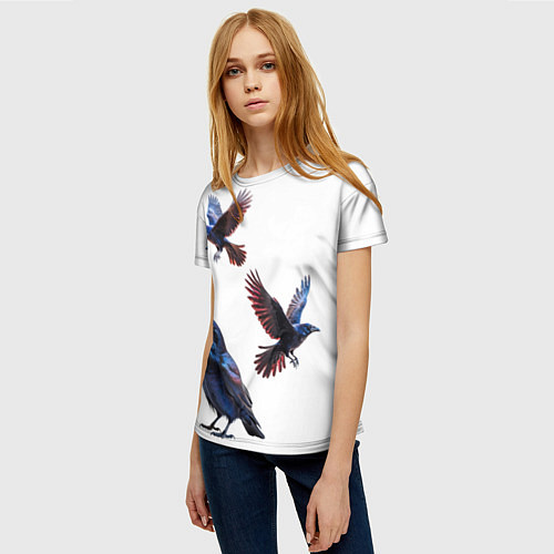 Женская футболка Вороны / 3D-принт – фото 3
