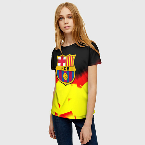 Женская футболка Borussia абстракция золото геометрия / 3D-принт – фото 3