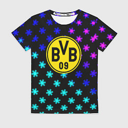 Футболка женская Borussia неоновые снежинки, цвет: 3D-принт
