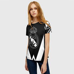 Футболка женская Real Madrid геометрия спорт, цвет: 3D-принт — фото 2