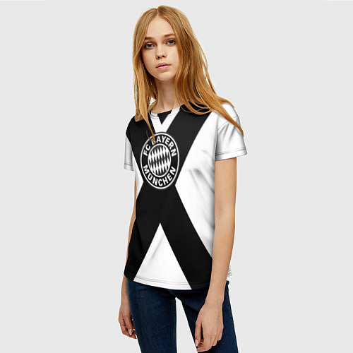 Женская футболка Бавария Мюнхен полосы / 3D-принт – фото 3