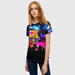 Футболка женская Барселона неоновые бабочки, цвет: 3D-принт — фото 2