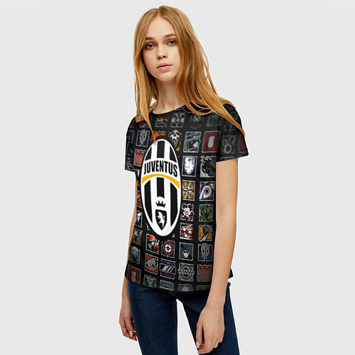 Женская футболка Juventus ачивки паттерн / 3D-принт – фото 3