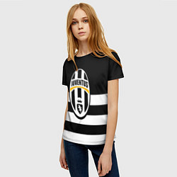 Футболка женская Juventus линии, цвет: 3D-принт — фото 2