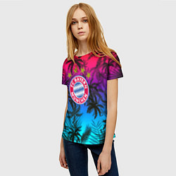 Футболка женская Бавария Мюнхен неон тропики, цвет: 3D-принт — фото 2