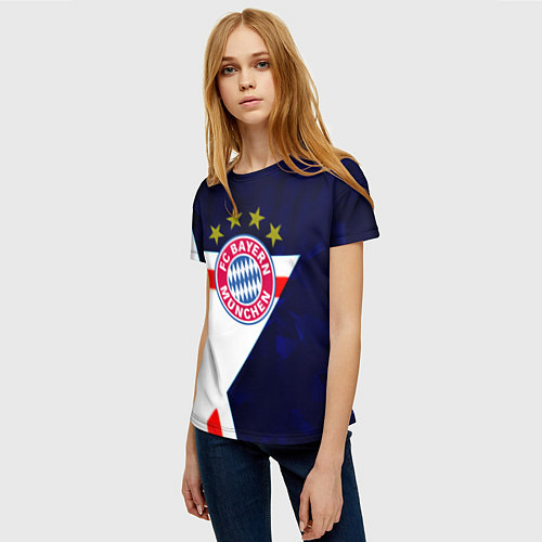 Женская футболка Бавария звезды геометрия / 3D-принт – фото 3