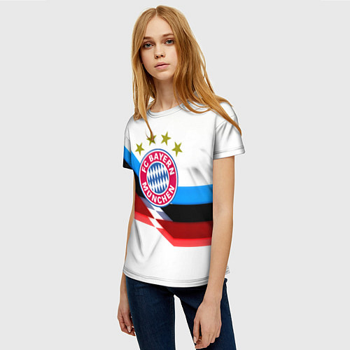 Женская футболка Бавария Мюнхен геометрия спорт / 3D-принт – фото 3