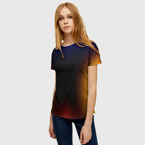 Женская футболка Color black red blue / 3D-принт – фото 3