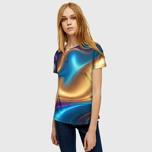 Женская футболка Сплавы разноцветные / 3D-принт – фото 3