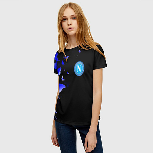 Женская футболка Наполи бабочки текстура / 3D-принт – фото 3