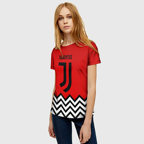 Женская футболка Ювентус полосы спорт / 3D-принт – фото 3