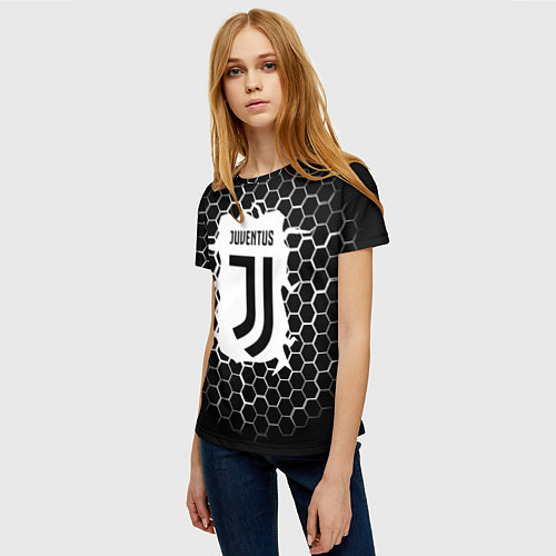 Женская футболка Juventus соты текстура краски / 3D-принт – фото 3