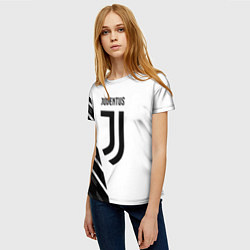 Футболка женская Ювентус полосы геометрия текстура, цвет: 3D-принт — фото 2