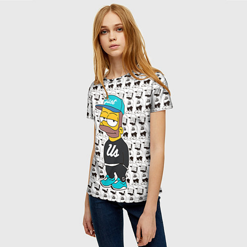 Женская футболка Bart Just Us / 3D-принт – фото 3