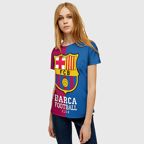 Женская футболка Barca Football / 3D-принт – фото 3