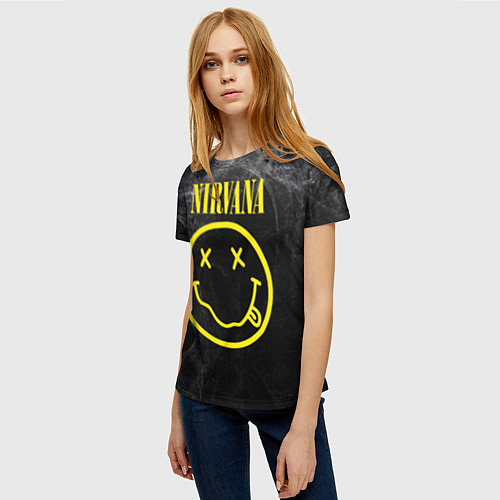 Женская футболка Nirvana Smoke / 3D-принт – фото 3