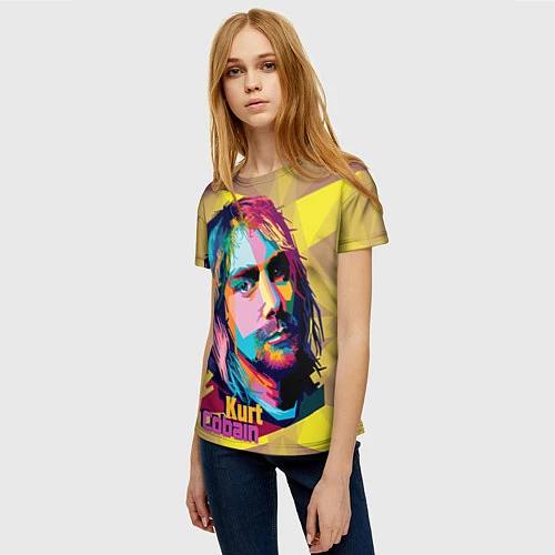 Женская футболка Kurt Cobain: Abstraction / 3D-принт – фото 3