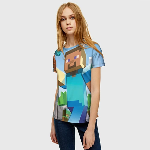 Женская футболка Minecraft World / 3D-принт – фото 3