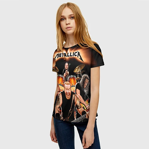 Женская футболка Metallica Band / 3D-принт – фото 3