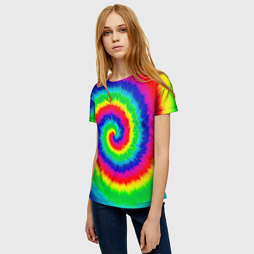 Женская футболка Tie dye / 3D-принт – фото 3