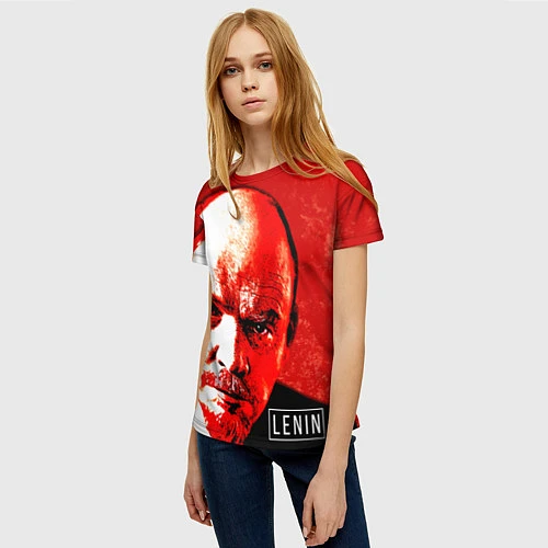 Женская футболка Red Lenin / 3D-принт – фото 3