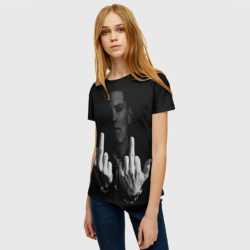 Женская футболка Eminem Fuck / 3D-принт – фото 3