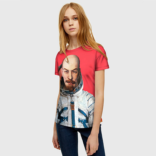 Женская футболка Ленин космонавт / 3D-принт – фото 3
