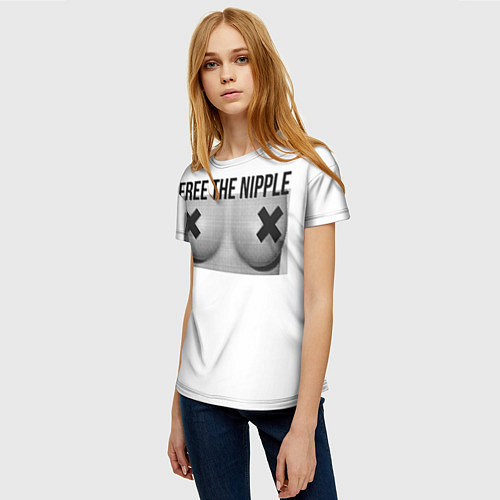 Женская футболка Free the nipple / 3D-принт – фото 3