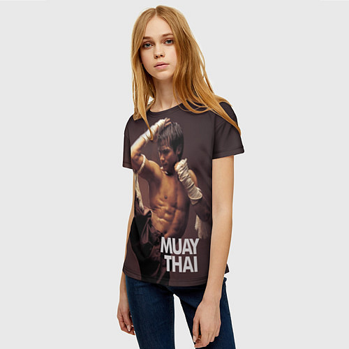 Женская футболка Муай тай боец / 3D-принт – фото 3
