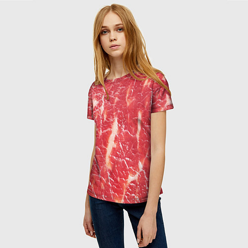 Женская футболка Мясо / 3D-принт – фото 3