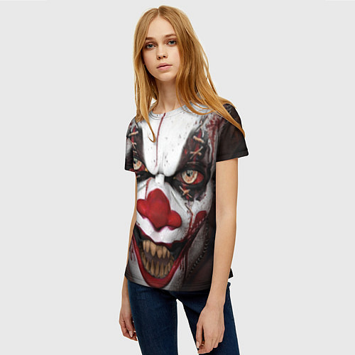 Женская футболка Зомби клоун / 3D-принт – фото 3