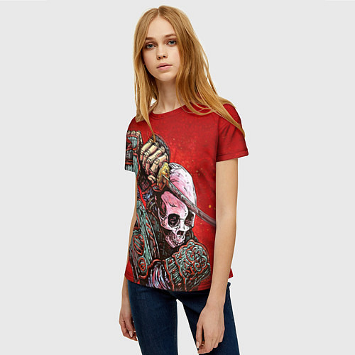 Женская футболка Скелет / 3D-принт – фото 3