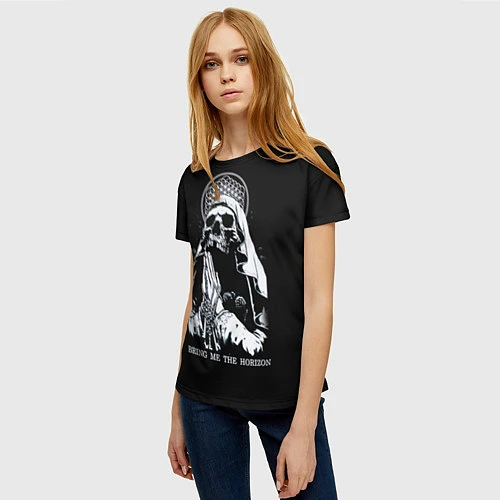 Женская футболка BMTH: Skull Pray / 3D-принт – фото 3